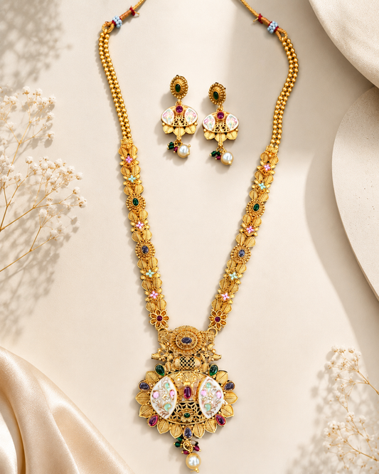 Pushparaga Varnika Haar Set
