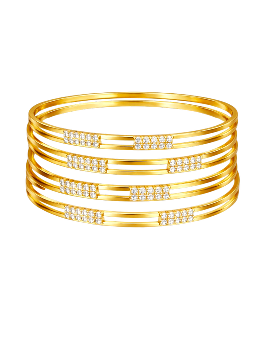 Aurelle Crystal Stack Bangles