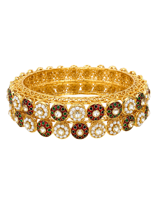 Mehrunisa Polki Pearl Bangles