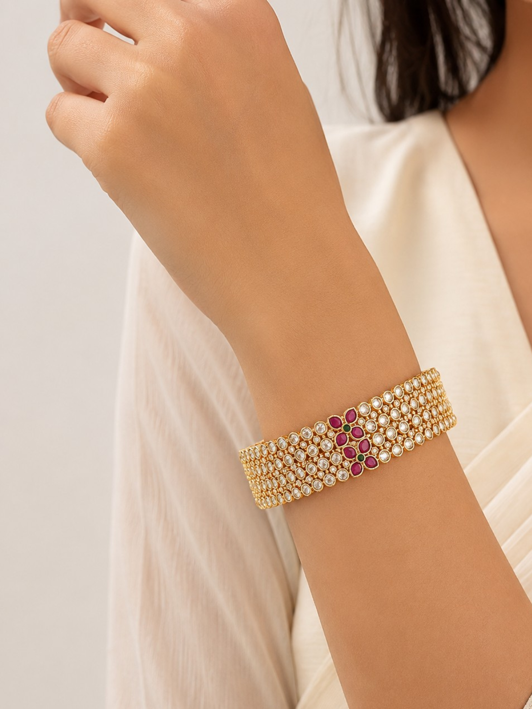 Gulrukh Polki Blossom Bangles