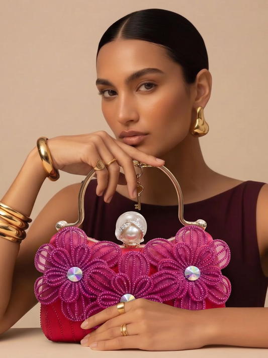 Fuchsia Blossom Luxe Bag