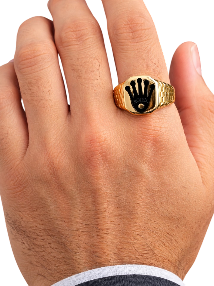 Crown Emblem Statement Ring