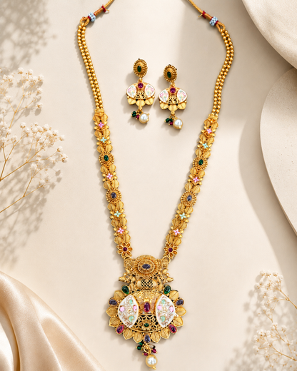 Pushparaga Varnika Haar Set