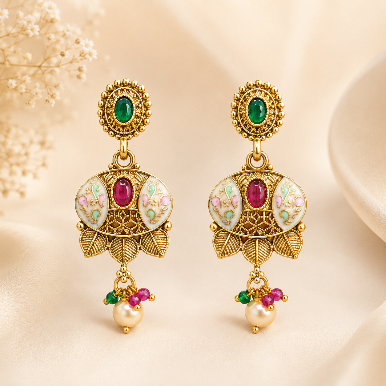 Pushparaga Varnika Haar Set
