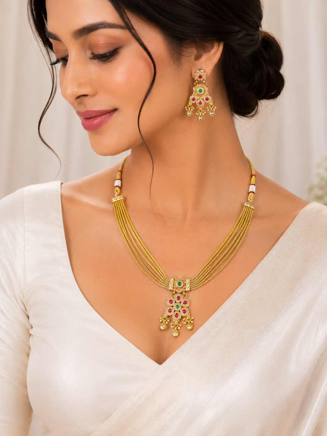 Svarnakeshi Panchdhara Haar Set
