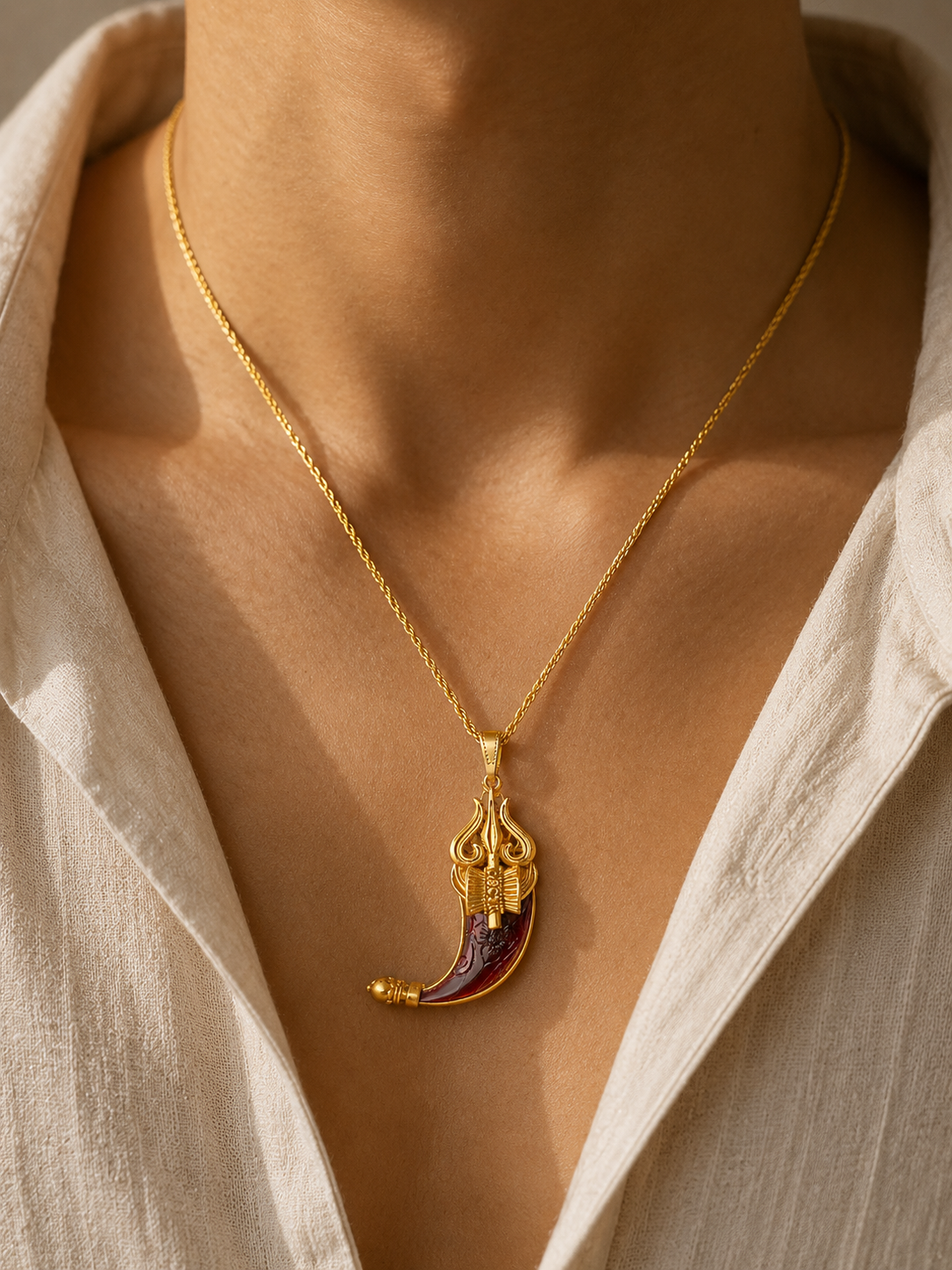 Dravyan Trishul Fang Pendant