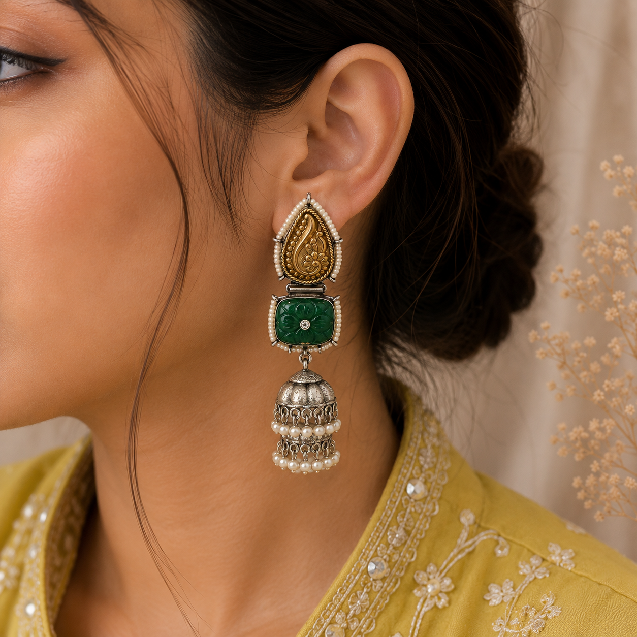Mehrasa Panna Jhumkas
