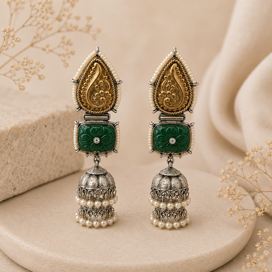 Mehrasa Panna Jhumkas