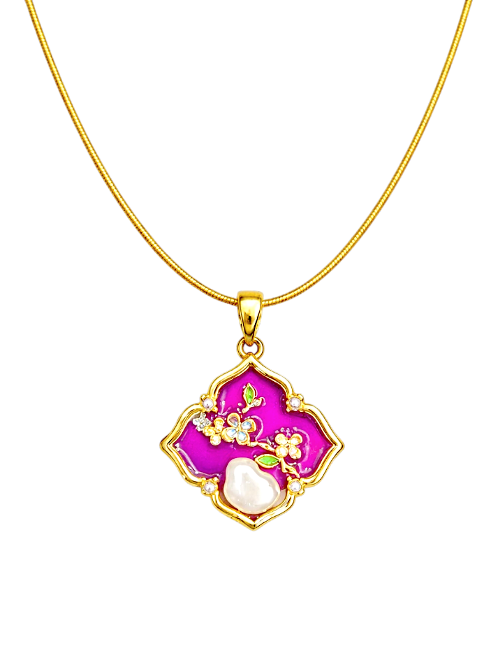 PURPLE BLOOM PEARL NECKLACE