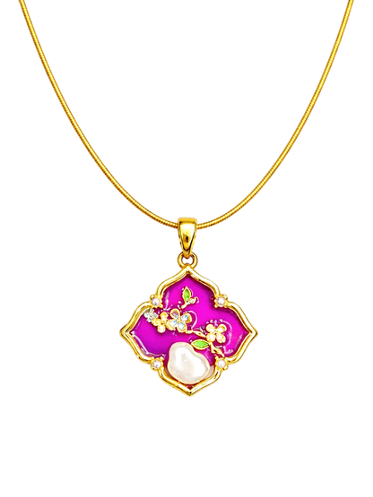 PURPLE BLOOM PEARL NECKLACE