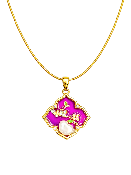 PURPLE BLOOM PEARL NECKLACE