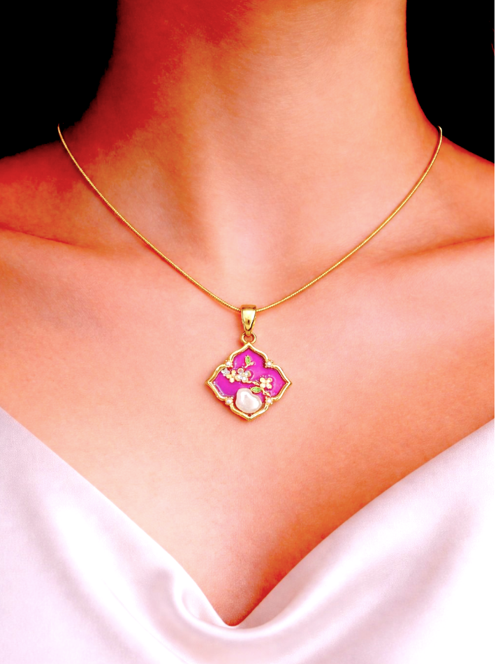 PURPLE BLOOM PEARL NECKLACE