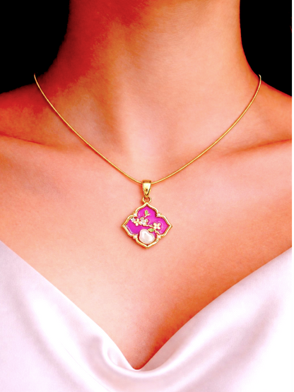PURPLE BLOOM PEARL NECKLACE