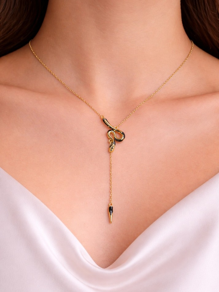 MIDNIGHT SERPENT DROP NECKLACE