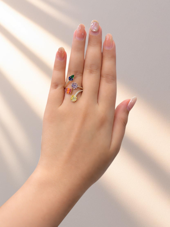 GEOMETRIC GEM RING