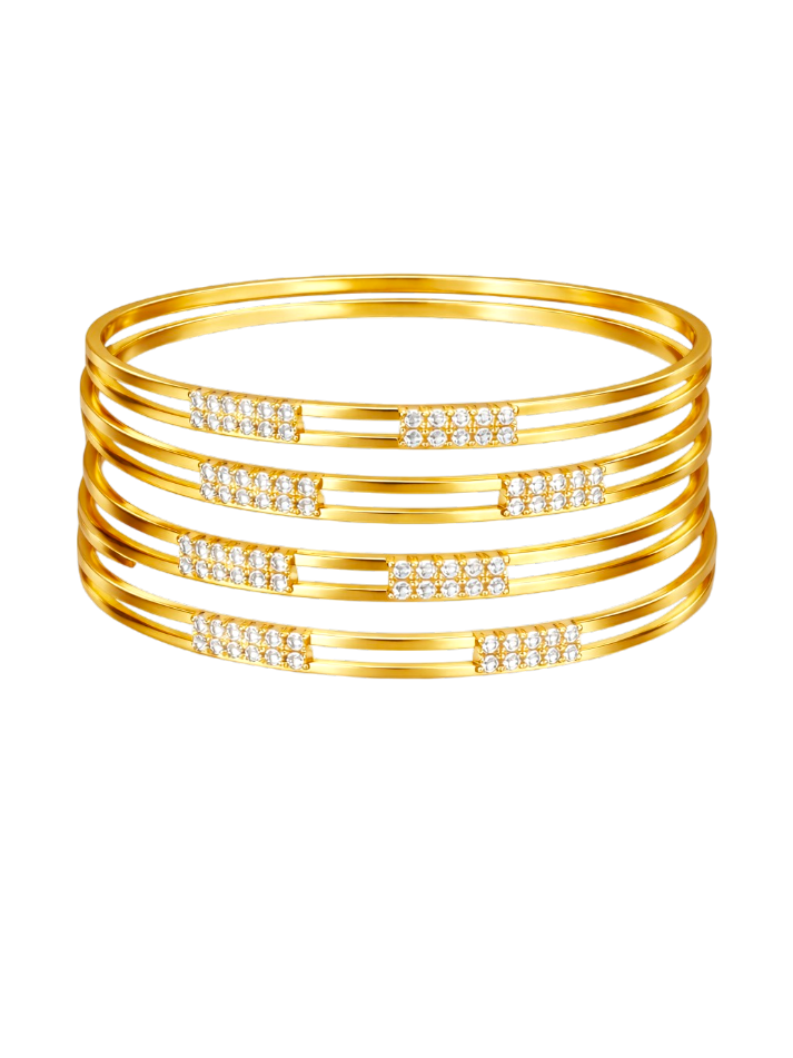 Aurelle Crystal Stack Bangles