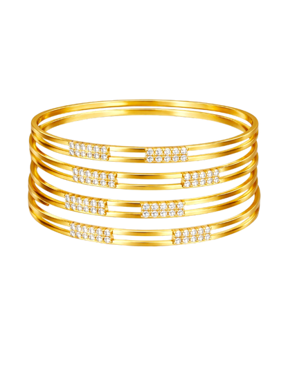 Aurelle Crystal Stack Bangles
