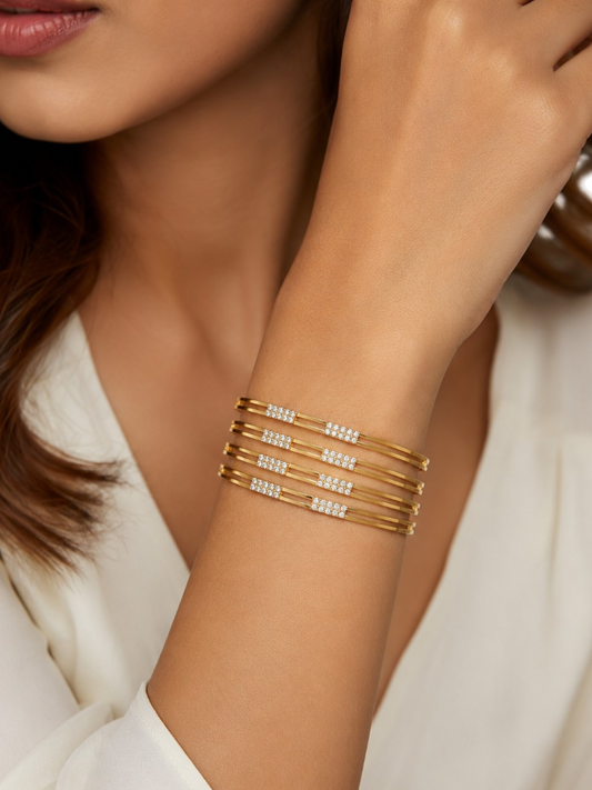 Aurelle Crystal Stack Bangles