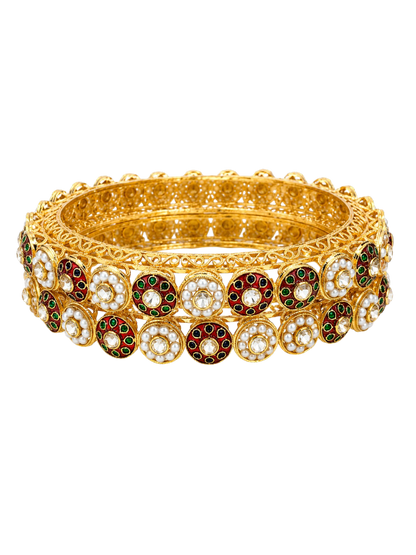 Mehrunisa Polki Pearl Bangles