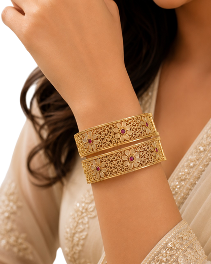Meher Floral Filigree Kada