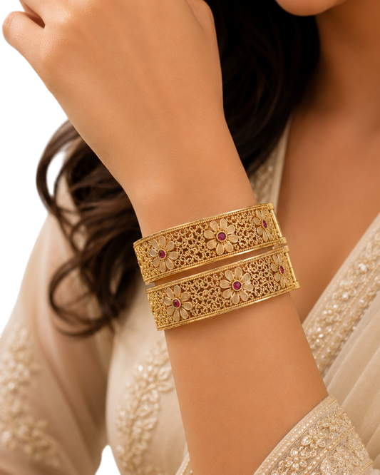 Meher Floral Filigree Kada