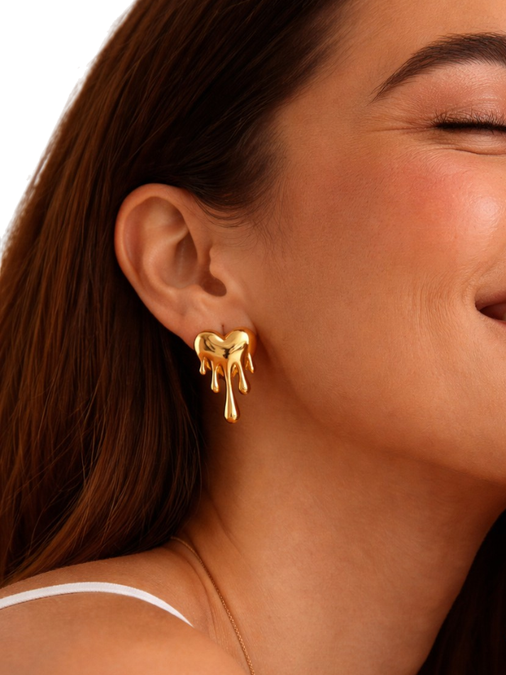 MOLTEN HEART DIP EARRINGS