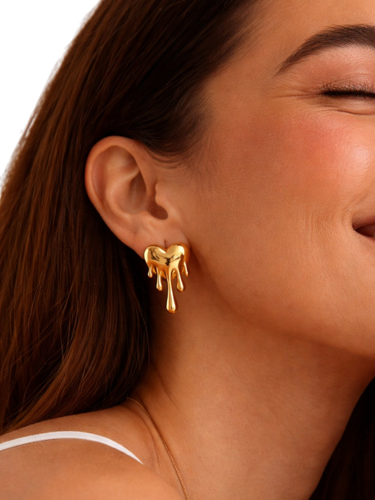 MOLTEN HEART DIP EARRINGS