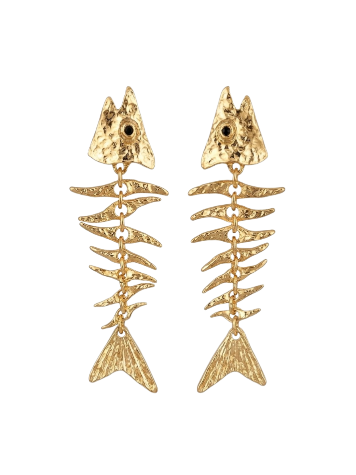 Golden reef earrings