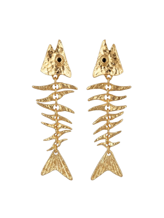 Golden reef earrings