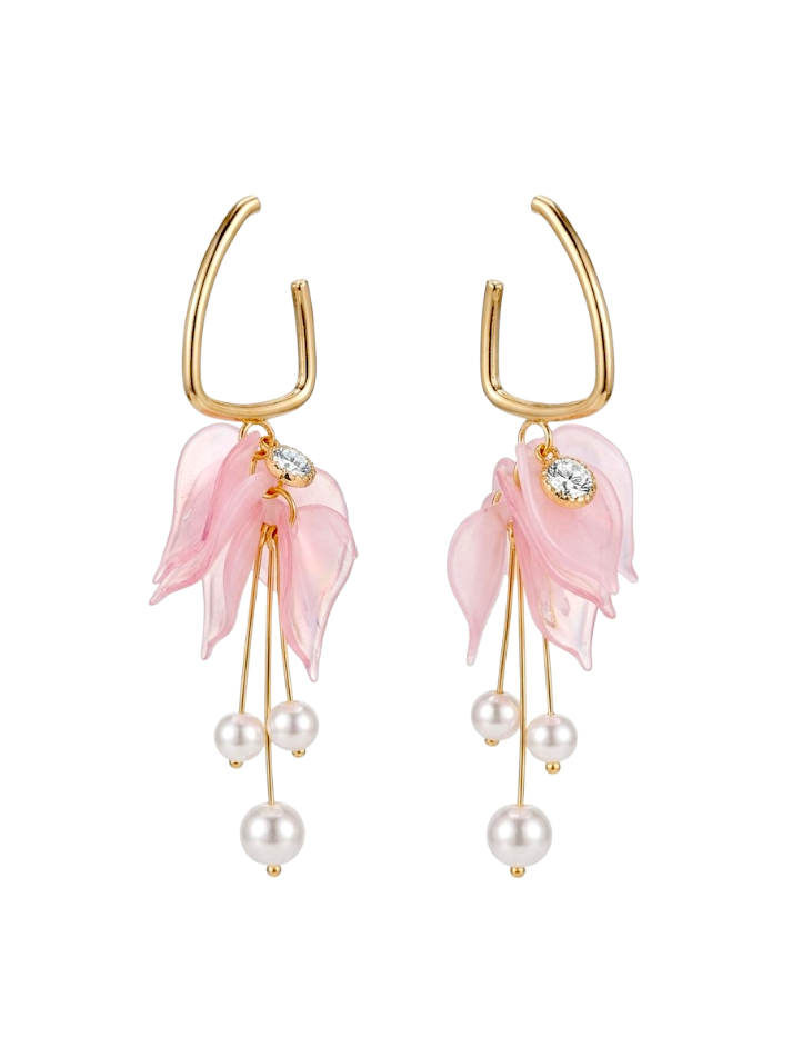 PINKY PETAL DROP EARRINGS