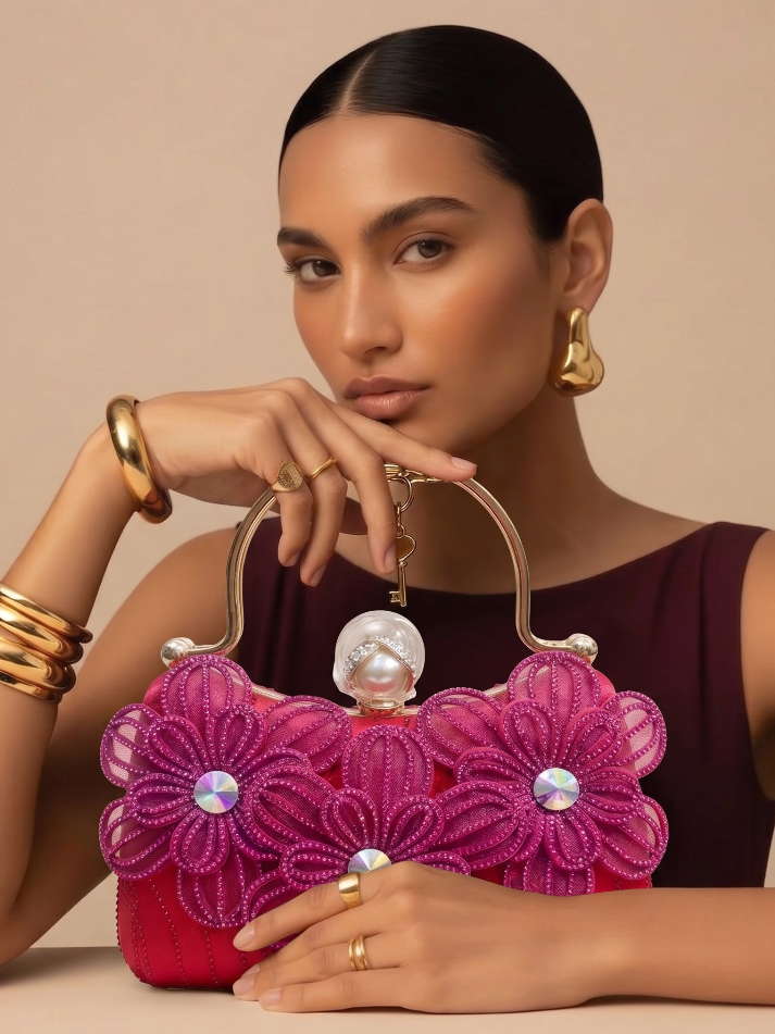Fuchsia Blossom Luxe Bag