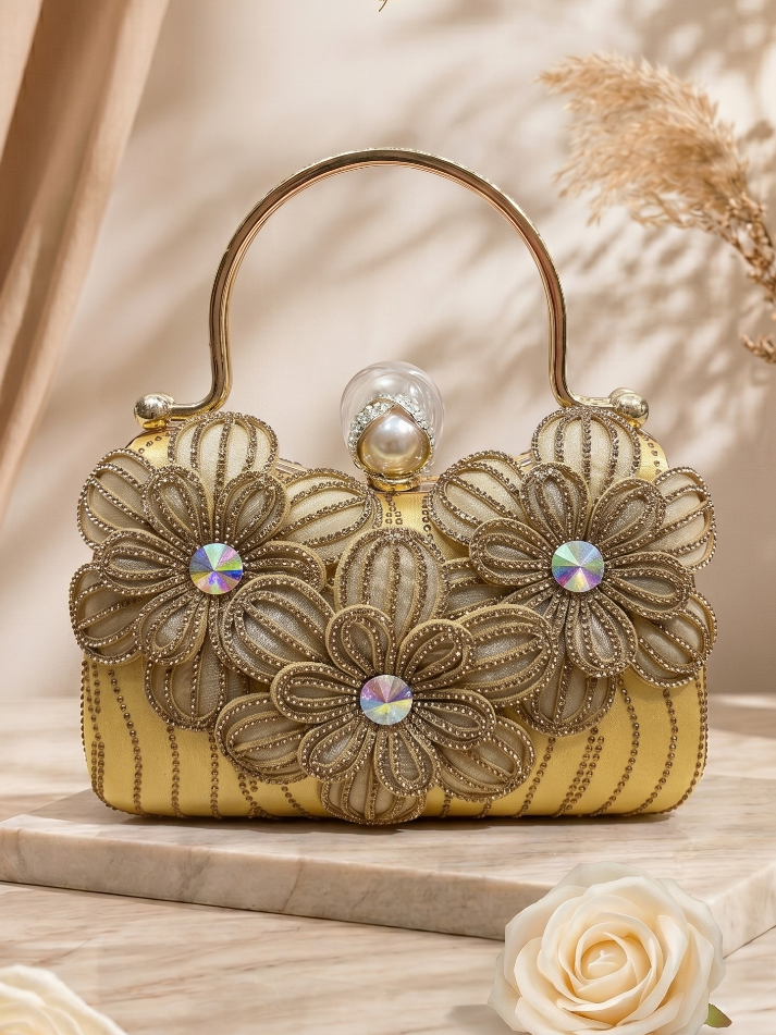 Luxe Champagne Bloom Handbag