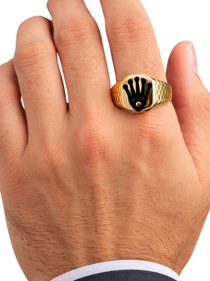 Crown Emblem Statement Ring