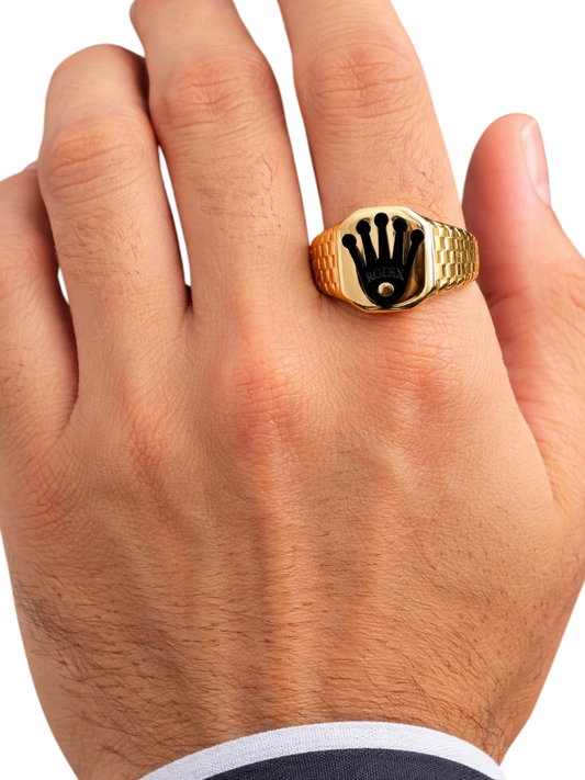 Crown Emblem Statement Ring