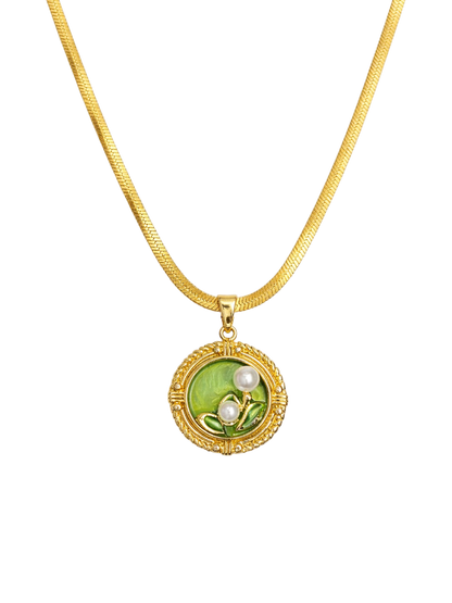 Verdant Pearl Bloom necklace
