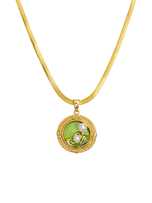 Verdant Pearl Bloom necklace