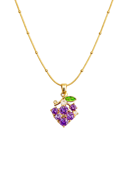 Amethyst Grape Charm Necklace 🍇✨