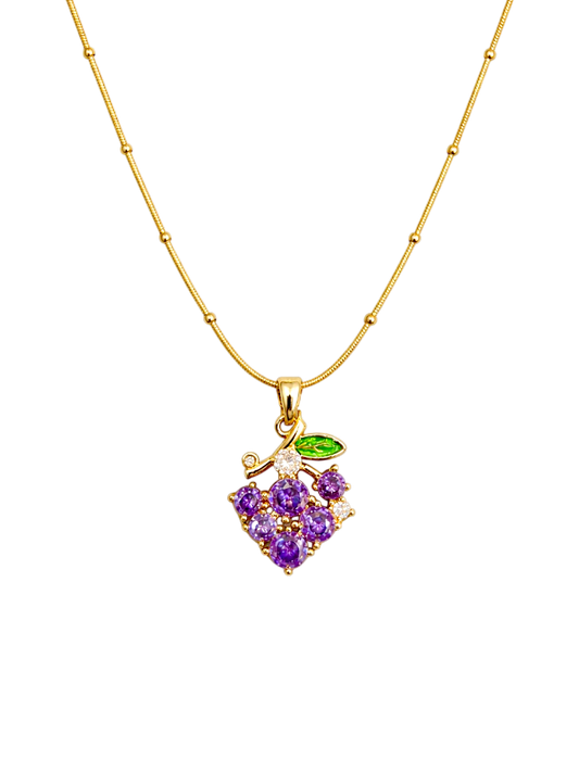 Amethyst Grape Charm Necklace 🍇✨