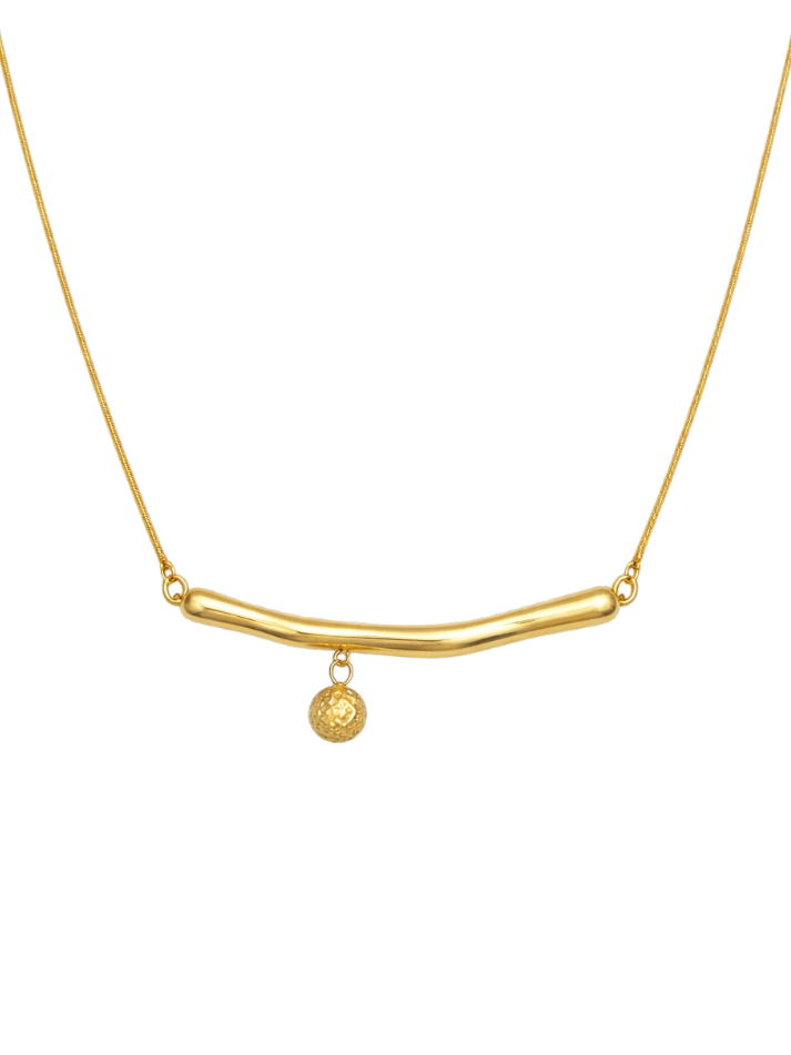 Golden Arc Dangling Necklace
