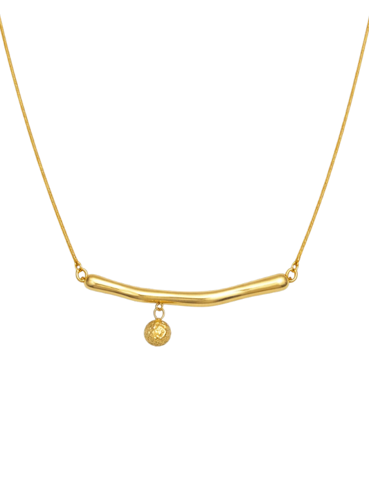 Golden Arc Dangling Necklace