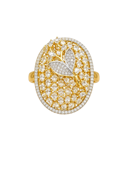 Aurelle Leaf Halo Ring