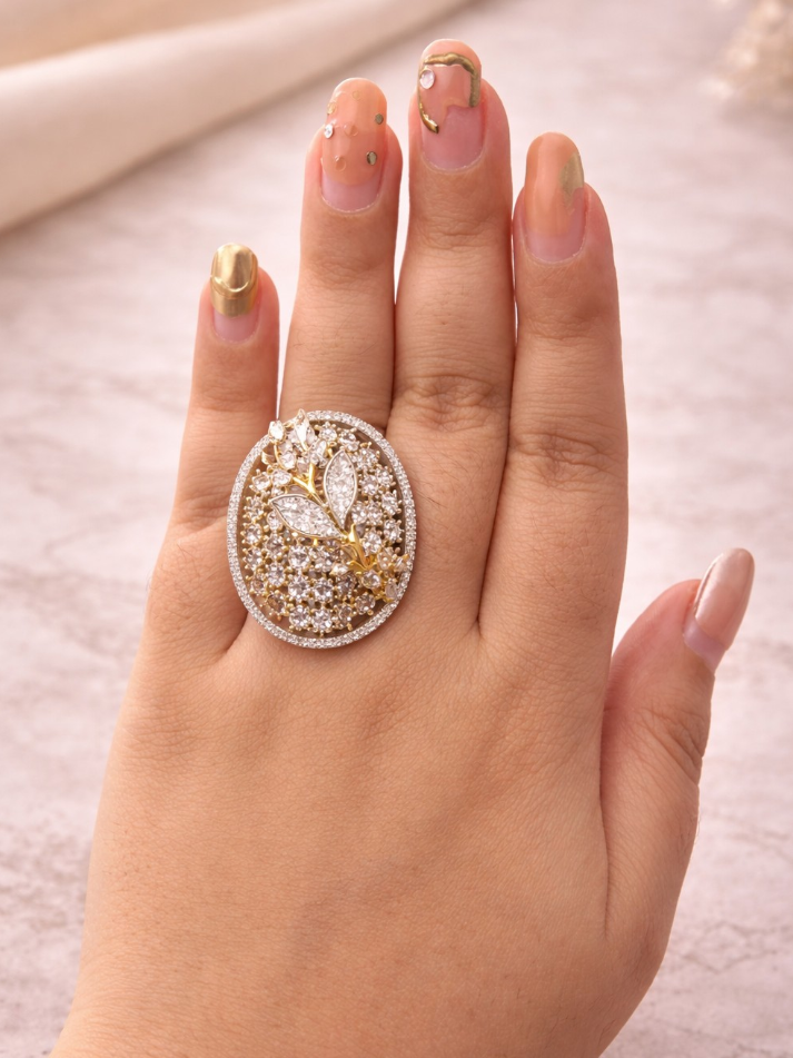 Aurelle Leaf Halo Ring