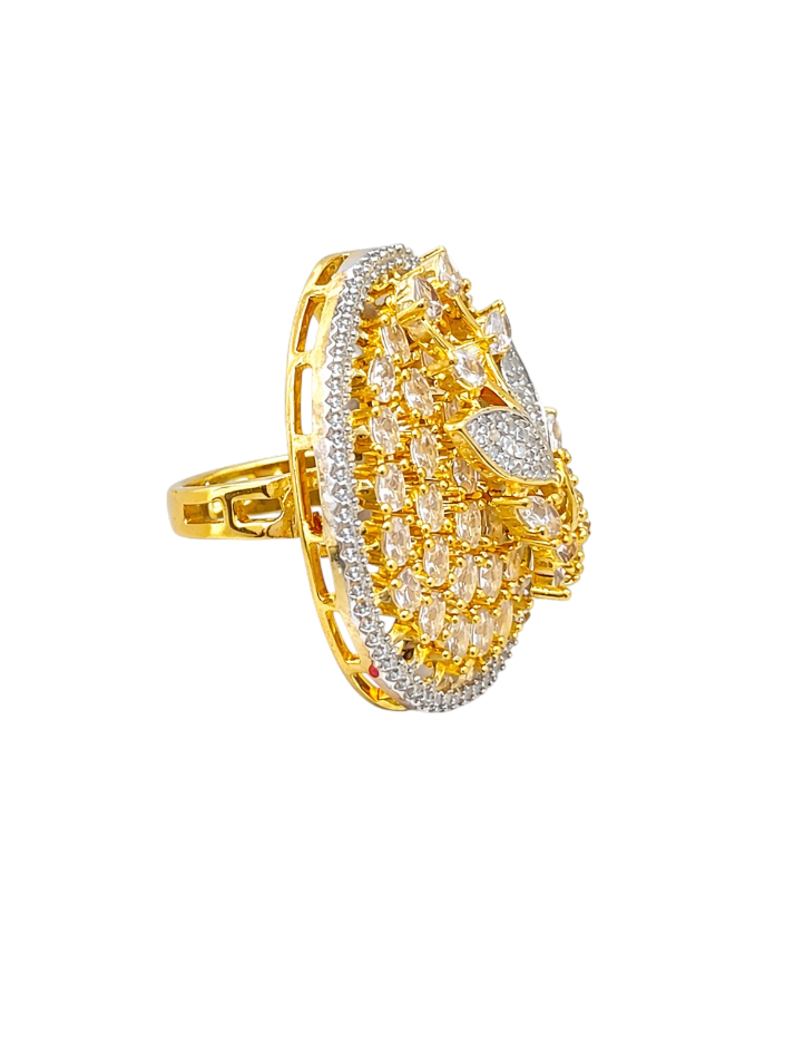 Aurelle Leaf Halo Ring
