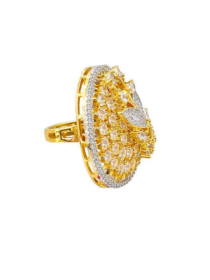 Aurelle Leaf Halo Ring