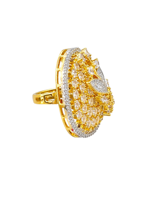 Aurelle Leaf Halo Ring